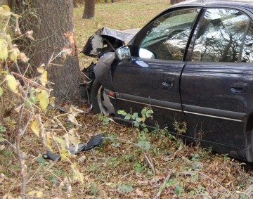 O maşină s-a oprit direct în copac: rula dinspre Constanţa către Tulcea